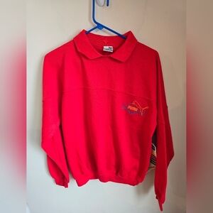 Vintage Women's Puma Crewneck Pullover Red Sweater Size S.